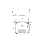Tanque de Encaixe Tramontina Hera Compact 19 em Aço Inox Escovado 40x35 cm - Imagem 3