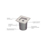 Lixeira de Embutir Tramontina Clean Square em Aço Inox com Balde Plástico 5 L - Imagem 6